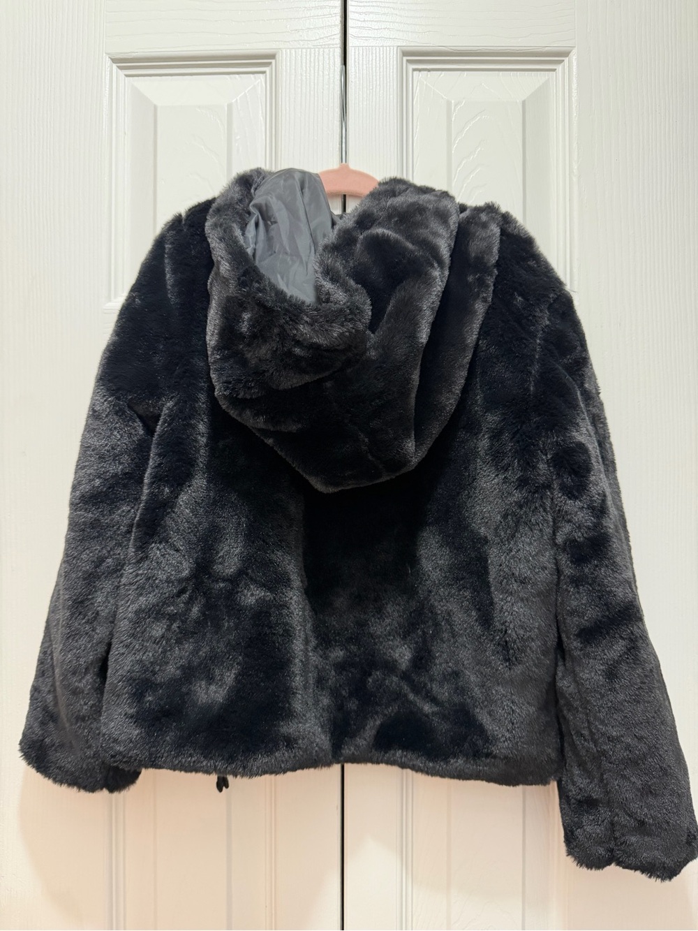 Cat & Jack Black Faux-Fur Hooded Jacket - Picture 4 of 4